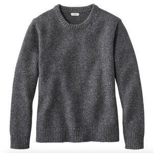 L.L.Bean Women's Bean's Classic Ragg Wool Sweater, Crewneck, Charcoal